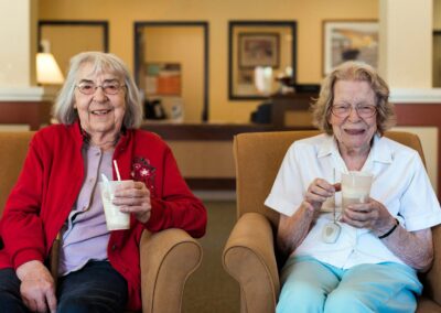 elderly woman enjoying ice cream