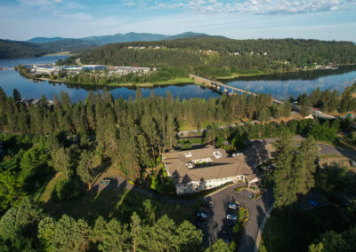 aerial view of Spokane River and Orchard Ridge